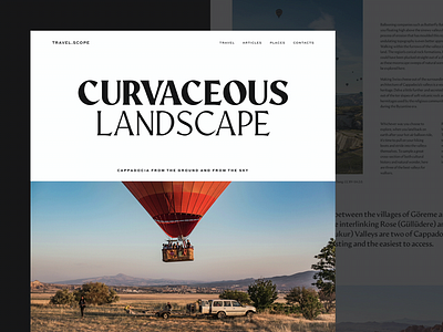 TravelScope Article Page article article page brand cappadocia design editorial travel typography ui web website