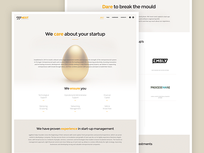 Eggnest About Page egg startup ventures web