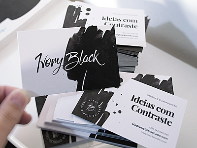 Ivory Black Business Cards business cards creative design studio