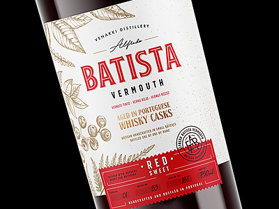 Batista Vermouth Rosso Packaging bottle brand branding drink packaging spirits vermouth