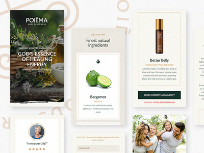 Poiēma Landing Page Mobile design essential oils mobile ui ux web website