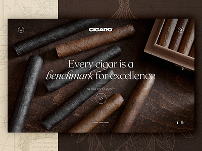 CIGARO Landing Screen cigar cuba design luxury ui ux web website