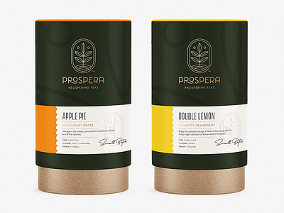 Prospera Teas Packaging Concept branding design leaf leaves packaging prospera tea tube