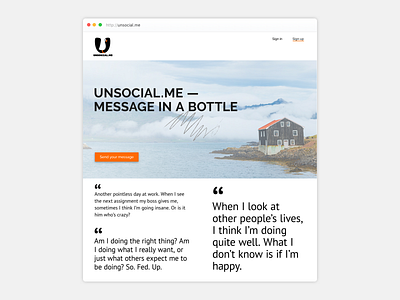 Unsocial.me main page branding design typography ui web web design