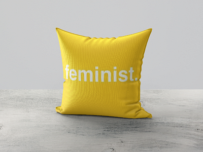 Feminist yellow pillow mockup mockup pillow feminist