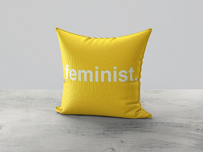 Feminist yellow pillow mockup