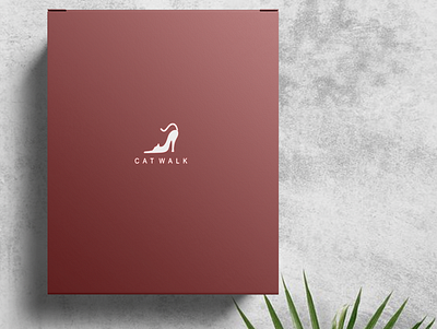 Cat Walk's Shoes Box Design ( Red Version ) branding design logo