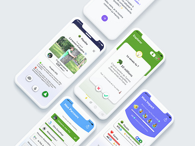 UI Poi App - Enhance your positive impact on the planet app design ecology environment impact impact measurement poi app tech4good tinder ui ux