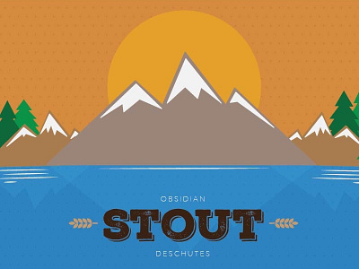 Obsidian Stout - Deschutes beer deschutes illustration mountains obsidian stout