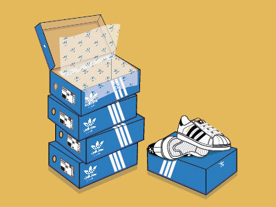 Adidas Superstars Illustration adidas box originals shoe sneaker superstar