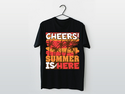 CHEERS SUMMER IS HERE T-SHIRT DESIGN