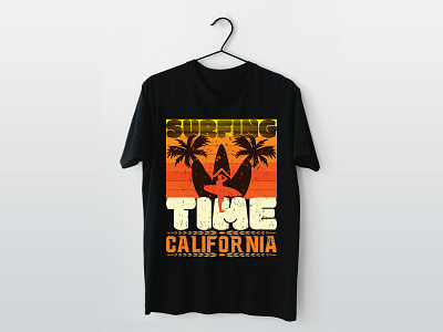 SURFING TIME CALIFORNIA T-SHIRT DESIGN