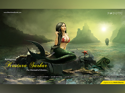 Digital Art - Kastura Sarkar The Mermaid art digital fish indian landscape matte mermaid ocean paint painting sea