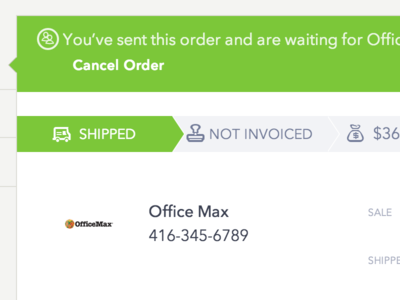 Carta - Shipped a sales order