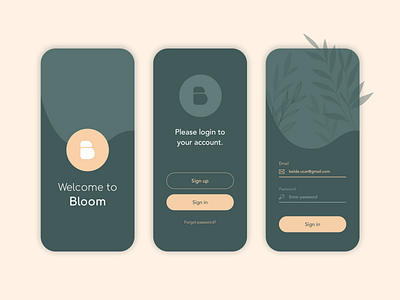 Sign Up Screens application iphone login mobile mobile ui nature product sign in ui welcome