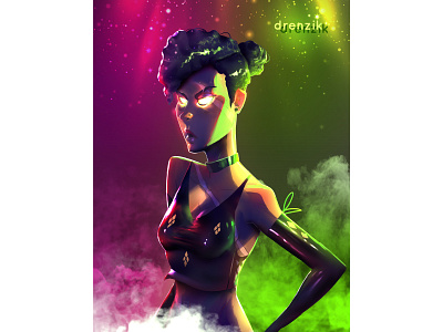 Anesha character concept clip studio paint illustration lighting portait