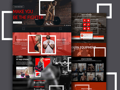 Conceptual Gym Landing Page branding elementor responsive ux web design website