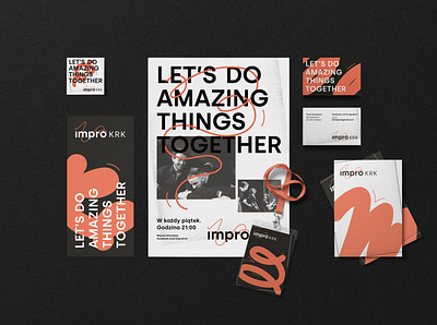 Impro KRK | Improvisational Theatre actor branding business card corporate identity cover design flyer graphic graphicdesign logo poster print printed material stationery theatre typography visual identity
