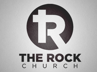 The Rock Church design circle cross gotham grey logo the rock church