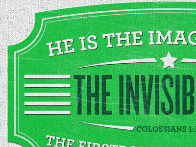 Colossians 1:15 verse archer green knockout texture type