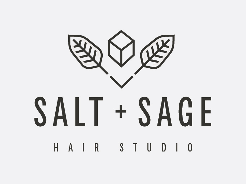 Salt + Sage logo studio hair salon utah design damico tony logo sage salt