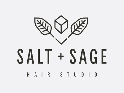 Salt + Sage logo damico design hair logo sage salon salt studio tony utah