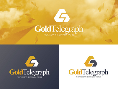 Gold Telegraph branding design flat icon illustration logo