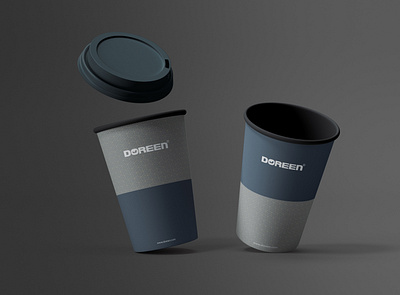 DOREEN | Re-Branding | Two Cups Mockup branding design identity illustration illustrator logo mockup photoshop