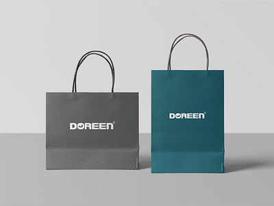 Doreen Re-branding Paper Shopping Bags Mockup branding design doreen identity illustration illustrator logo paper shopping bag photoshop re branding