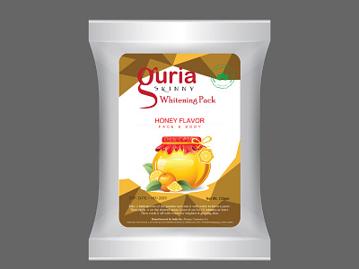 Guria Whitening Pack | Honey Flavor branding cosmetic packaging design flat guria identity illustration illustrator lettering logo typography