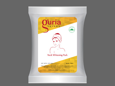 Guria Whitening Pack | Neck Whitener branding cosmetic packaging design flat guria identity illustration illustrator lettering logo typography vector