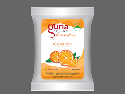 Guria Whitening Pack | Orange Flavor branding cosmetic packaging design flat guria identity illustration illustrator lettering logo typography vector