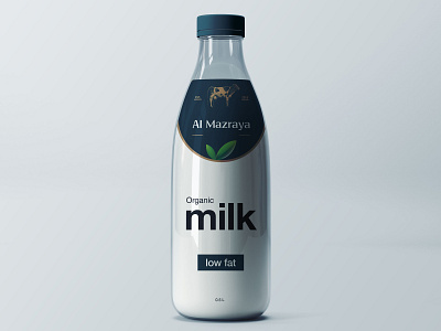 Al Mazraya Farms Ltd. | Glass Milk Bottle al mazraya farms ltd. branding design illustrator