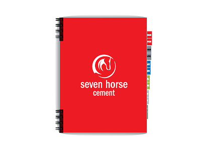 Notebook Design For Seven Horse Cement branding design identity illustration illustrator logo notebook mockup seven horse cement