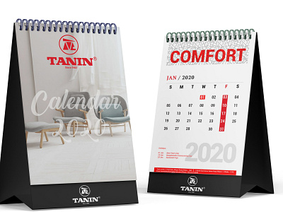 Tanin Desk Calendar 2020 2020 branding design desk calendar furniture furniture design identity illustrator logo photoshop plastics vector wooden