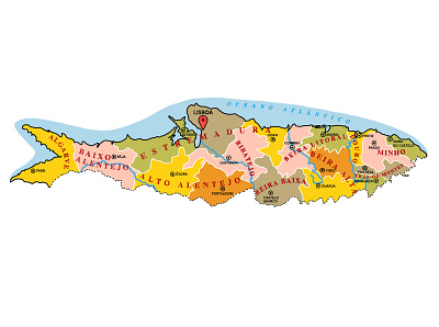 "Portugal-Sardine" - Festas de Lisboa 2020 Illustration Proposal contest illustration lisbon map procreate sardines sardinhas