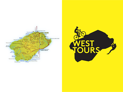 West Tours - Adventure and Guided Tours // Branding adventure branding clever design illustration island logo map travel vector