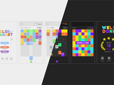 Color Magnet Mobile Game Design - All Screens