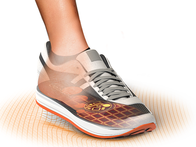 Moticon Insole 3D X-Ray 3d render branding illustration photomontage
