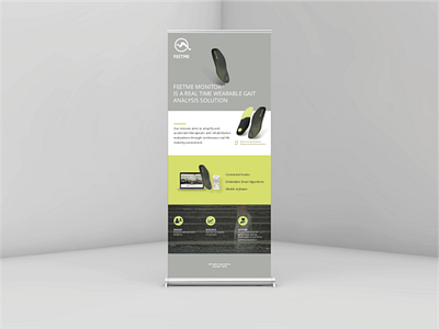 FeetMe Marketing Material design exibition insole marketing rollup sensor