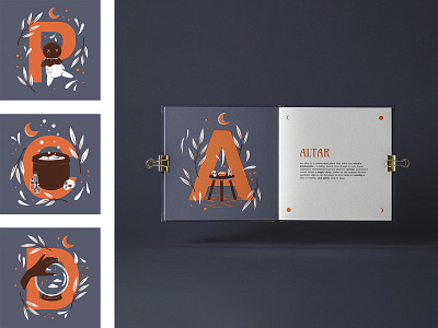 Witchcraft Alphabet Book design graphic design illustration