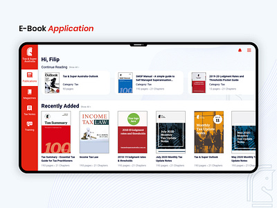 E-Book Application app ui application books dashboard design ebook layout ebooks icons interaction design landing super tax ui user experience ux ux design web application