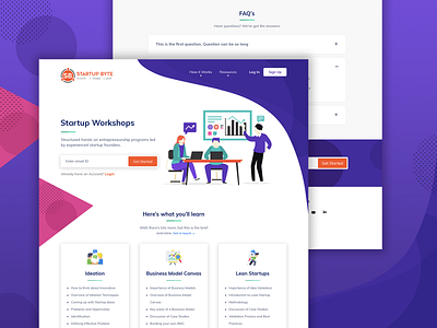 Landing Page Design illustration infographic landing page product product designer startup ui ux design