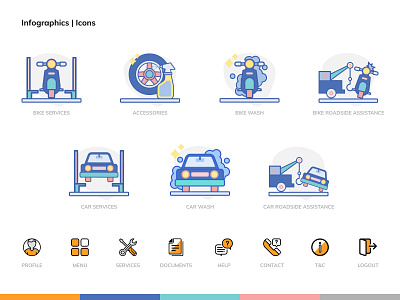 Infographic | Icon Designing automobiles bikes brand cars color pallet dual colours icons iconset illustration infographics mobile app uidesign user interface ux website