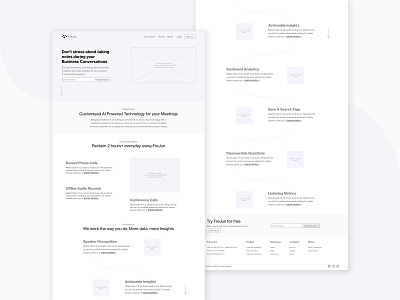 AI Product Website wireframe ai homepage homepage design interaction design landing page layout minimal product product designer startup user experience ux ux design wireframe
