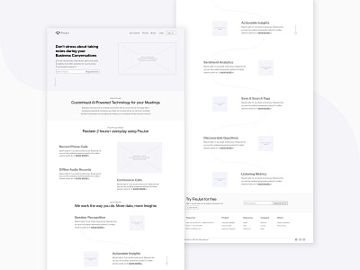 AI Product Website wireframe