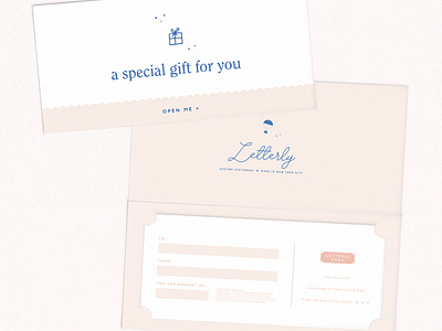 Gift Certificate | Letterly Shop brand branding clean color palette design identity illustration logo typography
