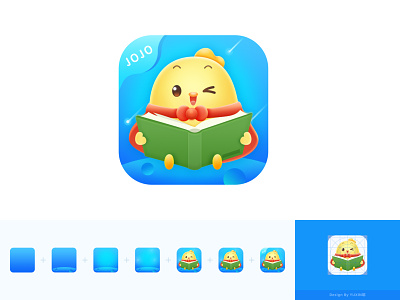 APP ICON丨Children's reading app animals anthropomorphic icon branding chick children reading design icon logo ui vector icon warm color icons