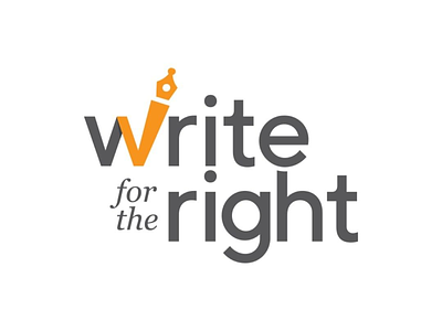 Write for the Right adobe assam brand branding design guwahati illustration illustrator logo mark orange right vector write