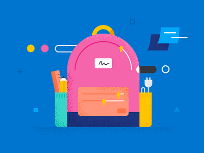 Back to school cool backpack bag education illustration pack school
